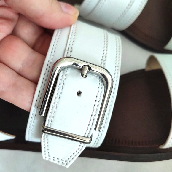 Via Spiga Sedana Sandals White Leather Buckle Size 7.5 - Picture 7 of 12